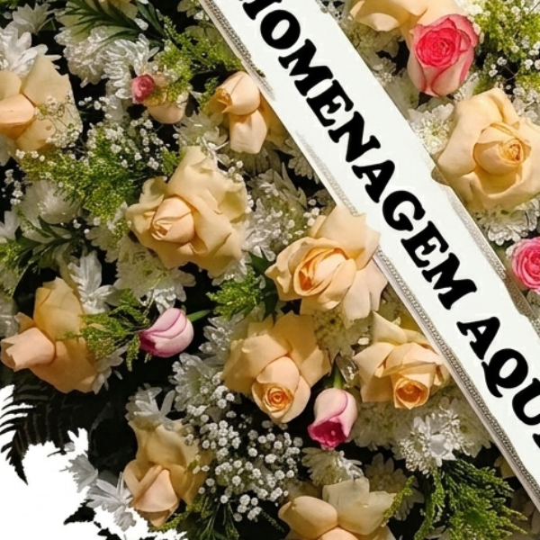 Coroa de Flores Premium Rosada | Florian�polis - Bigua�u - S�o Jos� - Palho�a