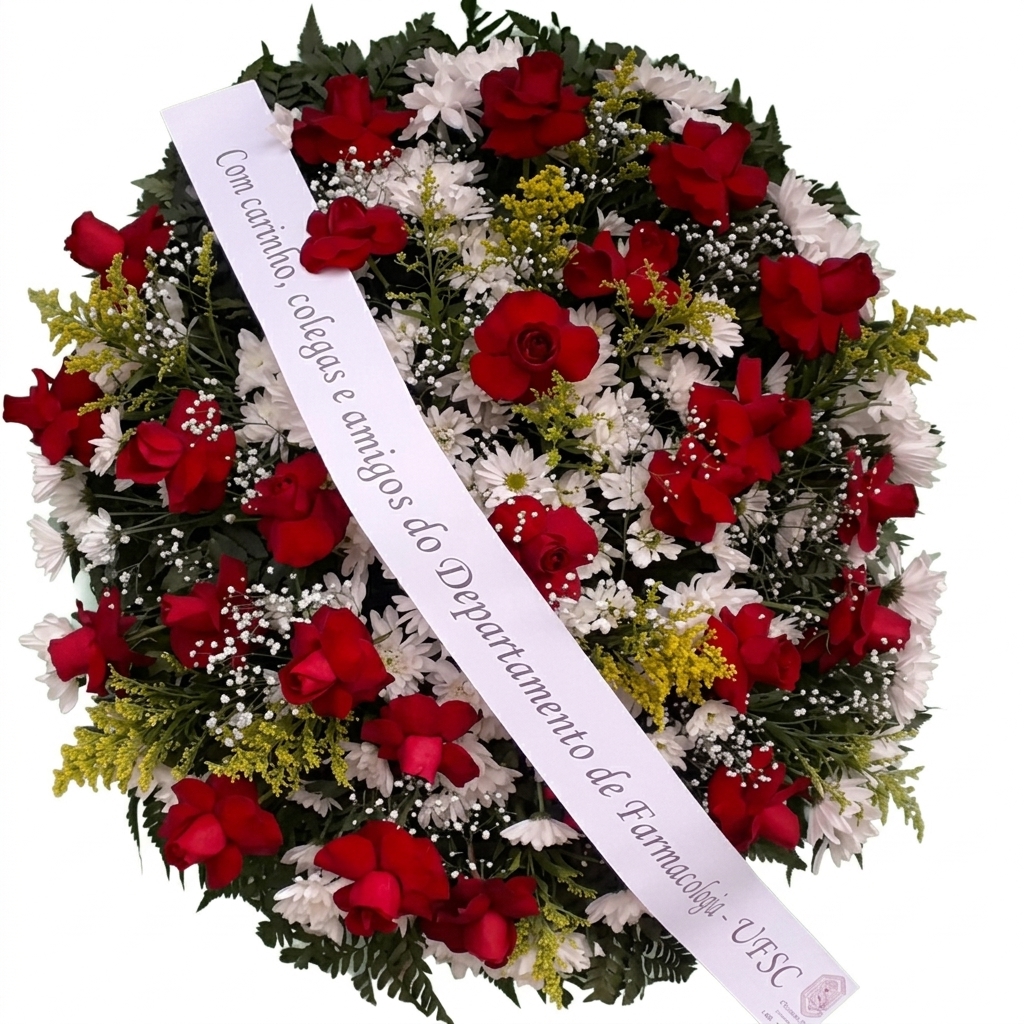 Coroa de Flores Imperial com Rosas | Florian�polis - Bigua�u - S�o Jos�- Palho�a