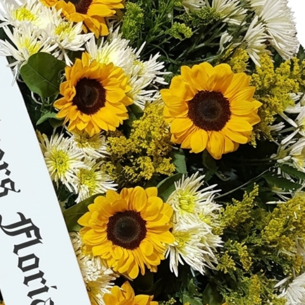 Coroa de Flores com Girass�is | Florian�polis - Bigua�u - S�o Jos� - Palho�a