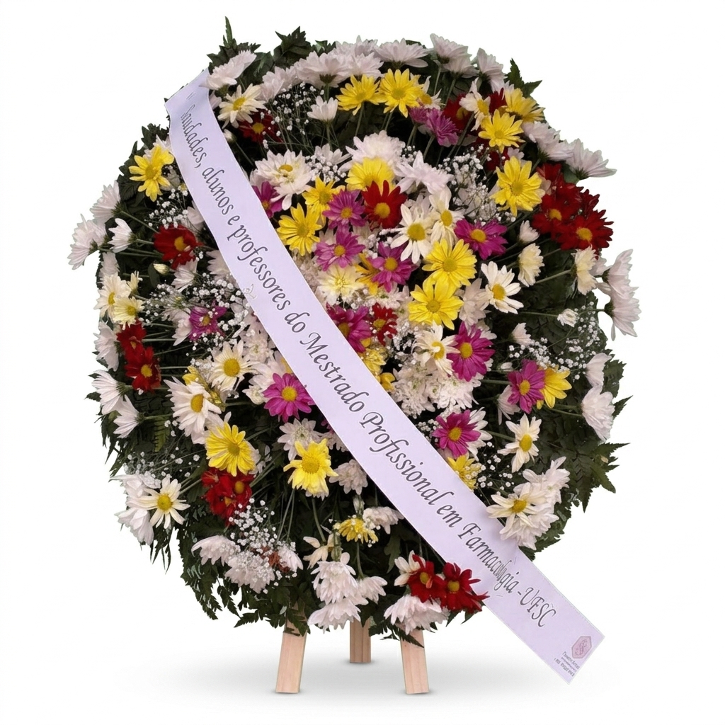 Coroa de Flores Mista Colorida | Florian�polis - Bigua�u - S�o Jos�- Palho�a