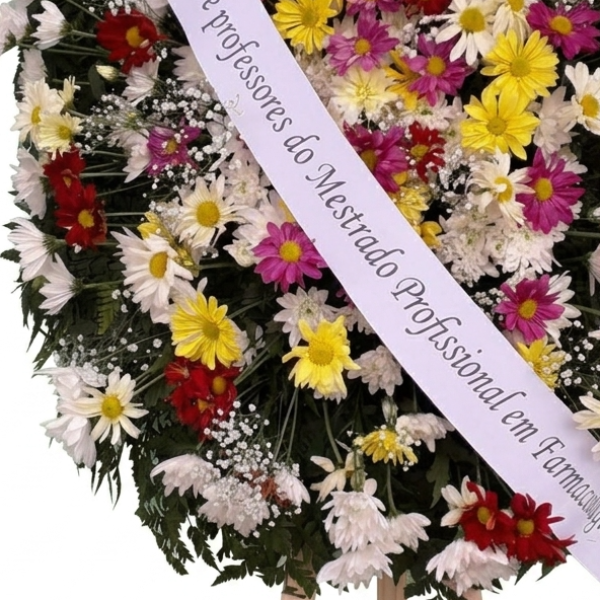 Coroa de Flores Mista Colorida | Florian�polis - Bigua�u - S�o Jos�- Palho�a