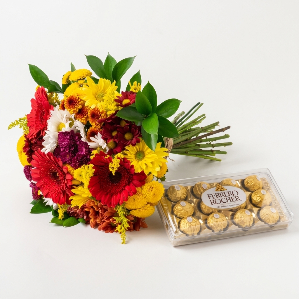 Buqu� de Flores do Campo + Ferrero