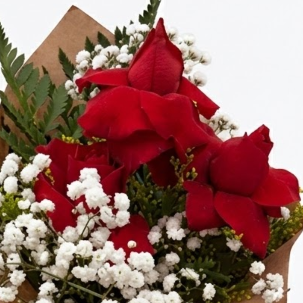 Arranjo de 03 Rosas Vermelhas Importadas
