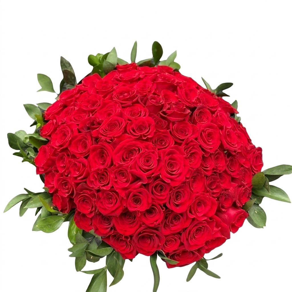 Buqu� Majestoso com 100 Rosas Vermelhas Importadas