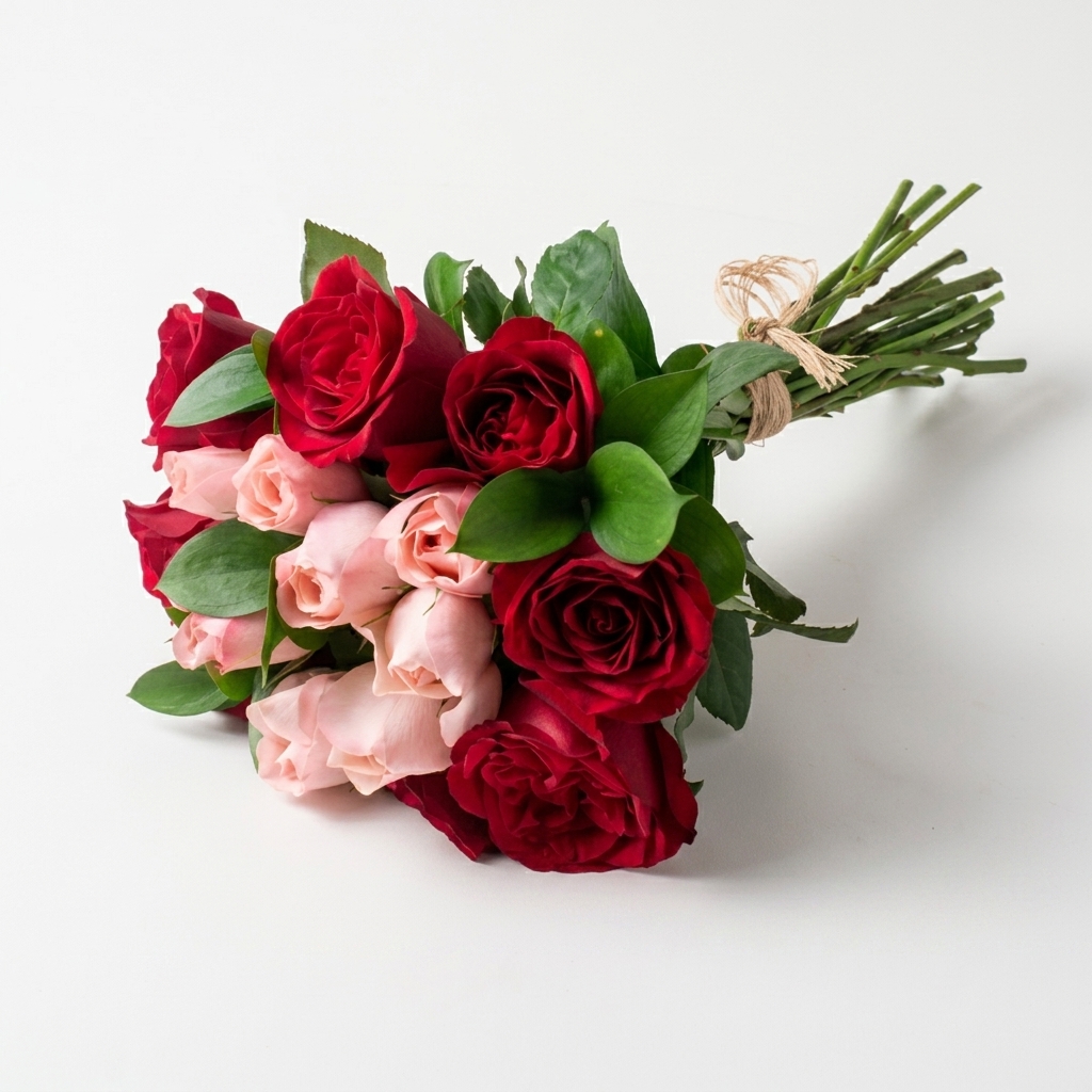 Buqu� com 15 Rosas de duas cores