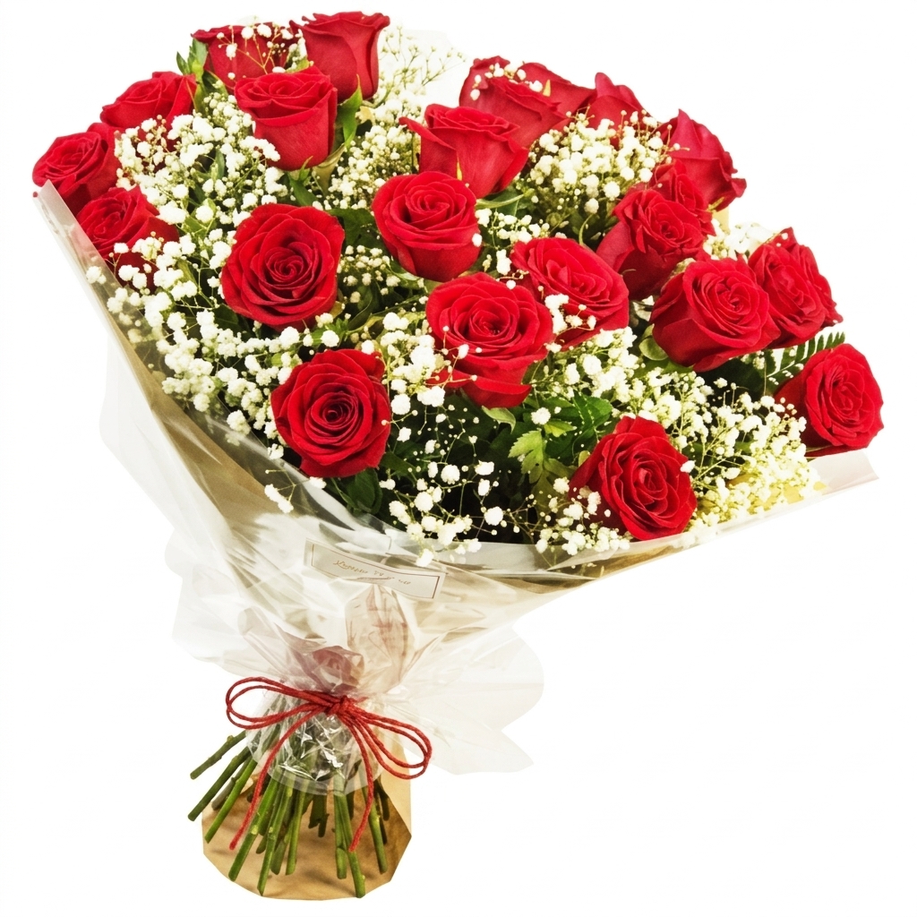 Buqu� Cora��o em Flor: 24 Rosas Vermelha Nacionais