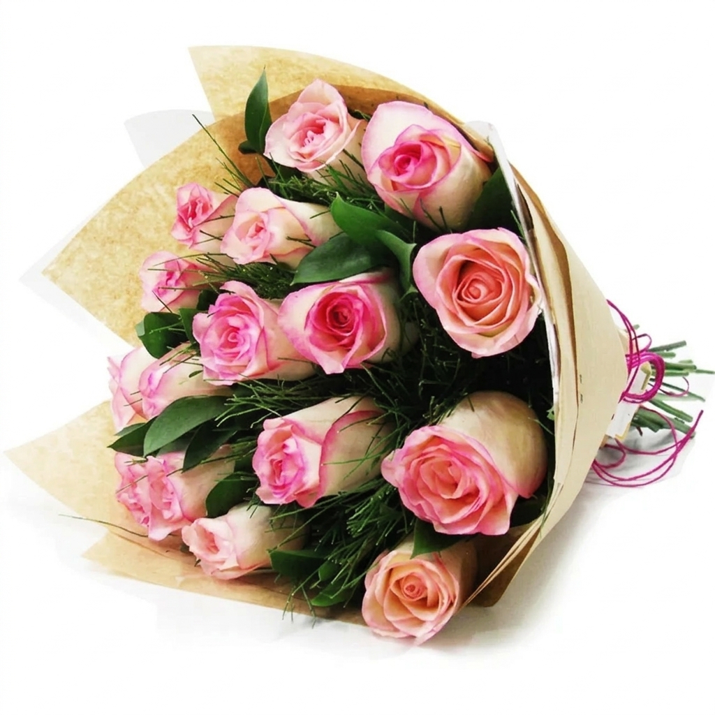 Buqu� Encanto de 15 Rosas Cor de Rosa
