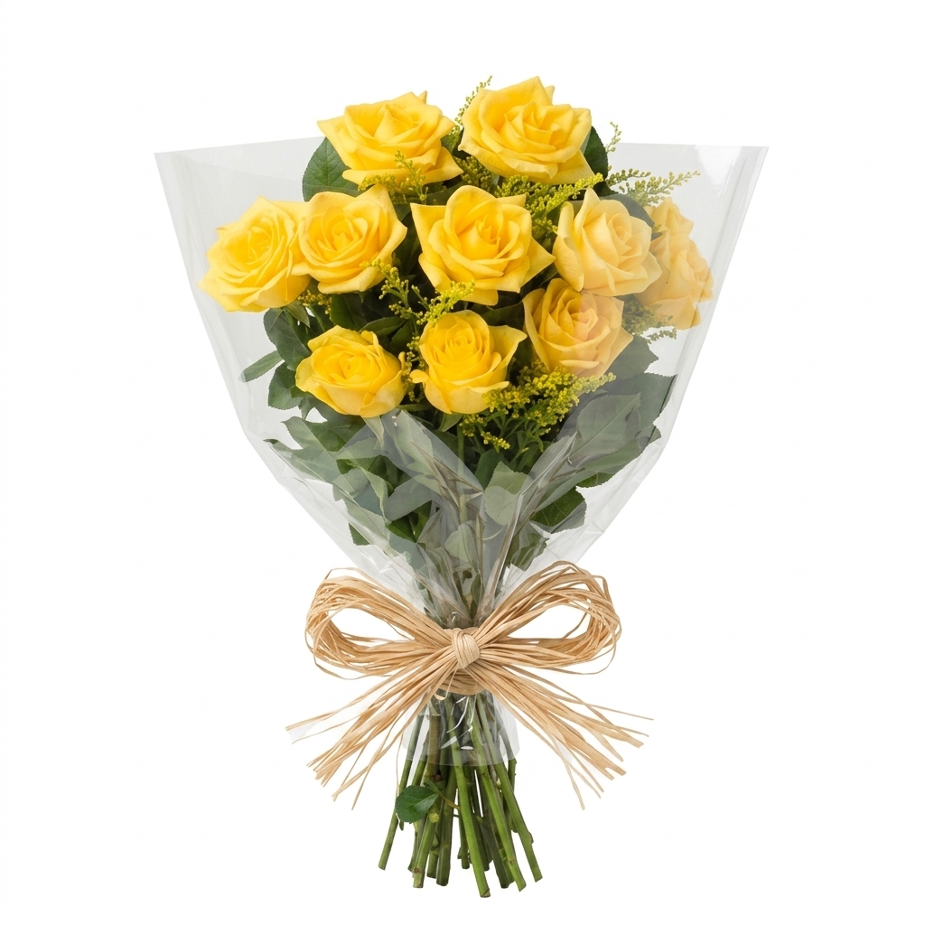 Buqu� Brilho e Alegria - 12 Rosas Amarelas