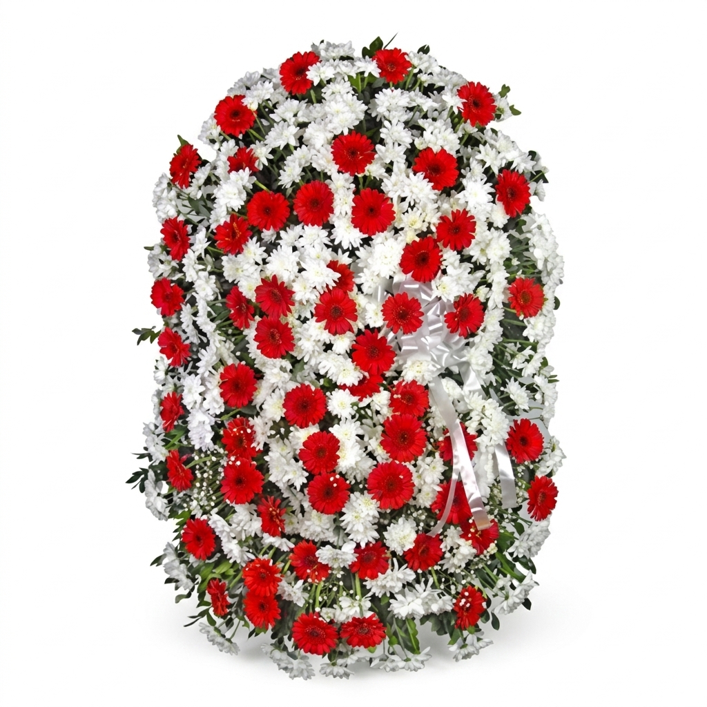 Coroa de Flores Luxo com G�rberas Vermelhas | Florian�polis - Bigua�u - S�o Jos� - Palho�a